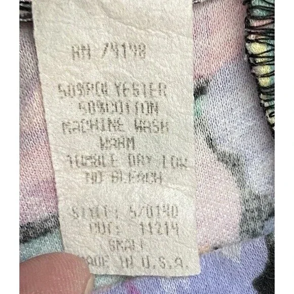 Vintage Floral Skater Dress‎ Size S Cottagecore 80s Shoulder Pads CFTC Sport USA - Picture 8 of 12